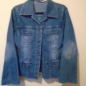 Request Women's Crop Length Denim Jacket Size L